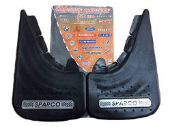Бризковики малі чорні - 2шт - "SPARCO-"Срібний напис + М'які (з Видавлен.Шипам.)