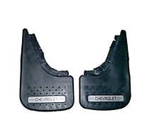 Брызговики малые Chevrolet (2шт) серебр надпись мягкие с шипами Элегант