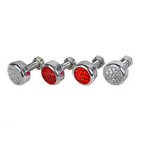 Болти номеру з відбивачем (крас./бел) 2+2 метал-хром."ELEGANT" 100 565