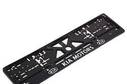 Рамка номера KIA Motors "защелка" 3D напис Хромированная (Полипроп./гибкий морозостойкий)