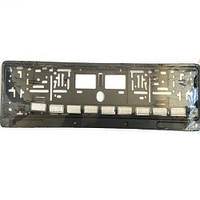 Рамка номера "защелка" з білим широким катафотом No10