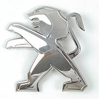 Емблема Peugeot 80x70м\пластик мала\хром\2 пуклі