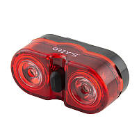 Фонар задній велосипедний 2LED 1W/2xA/3 рів. роботи/власнепровісниць./кріплення Greys NoGR1160