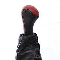 Ручка КПП+ Чохол 01 BK/RD шкіра (довга) лайка Avtoban