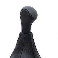 Ручка КПП+ Чохол 09 BK/GY шкіра сірий(короткая) лайка Avtoban