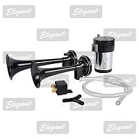 Авто сигнал повітряний 12v 2дуд. черный 100742/1014B "ELEGANT"