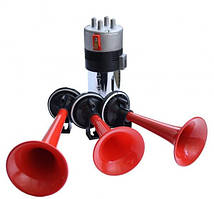 Авто сигнал повітряний 12v 3дуд. красный  100748/1015R  "ELEGANT"