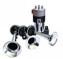 Авто сигнал повітряний 12v 3дуд. хром 100747/1015С "ELEGANT"