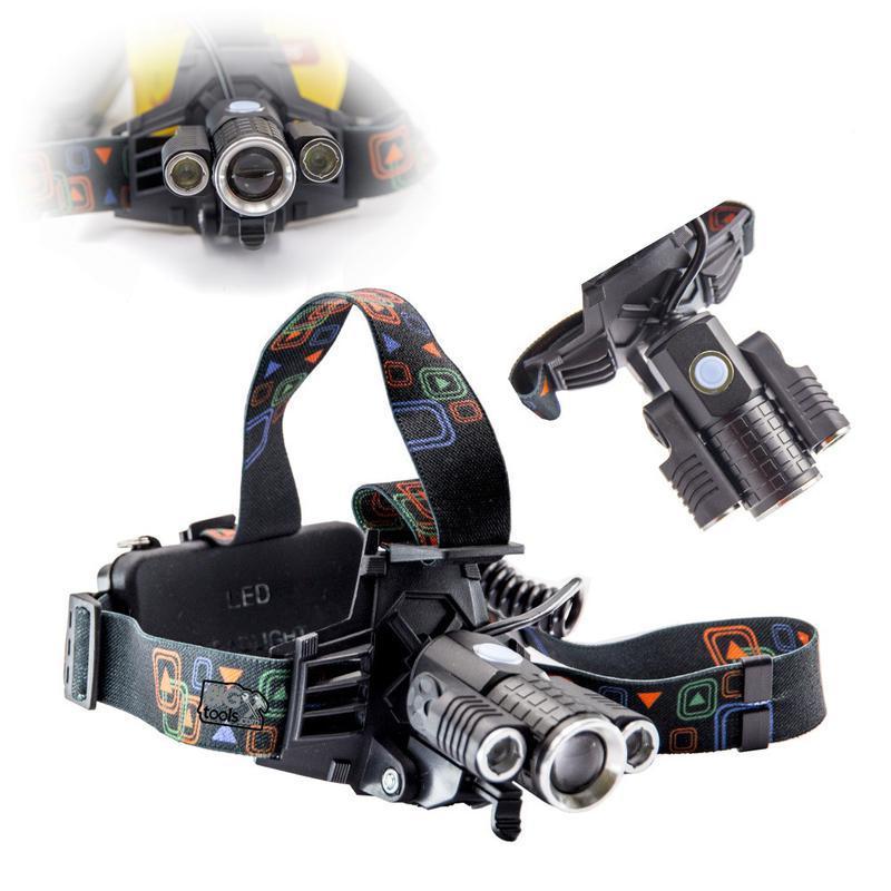 Ліхтарик на лоб POLICE BL-W602-T6+2XPE (наклон), 2x18650, Зарядний пристрій 220V/12V, zoom, веложення, BOX