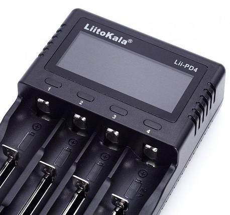 Універсальний зарядний пристрій Liitokala Lii-PD4, 4 канали, Ni-Mh/Li-ion/LiFePo4, 220V/12V, LCD, фото 1