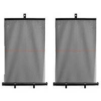 Авто шторка Ролет 2х45sм "SS045" Поліестер чорна "Carlife" (сітка чорна з 2-х сторін)