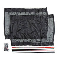 Авто шторка на рельсах 2х (В=37-42sм,Д=50см) на бокові окна"SIGMA" (сітка чорна з 2-х сторін)