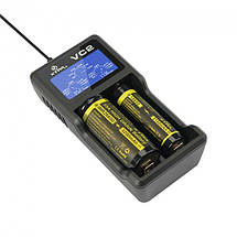 Універсальний зарядний пристрій XTAR VC2, Li-Ion, USB/220V, LCD-індикатор, фото 4