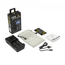 Універсальний зарядний пристрій XTAR VC2, Li-Ion, USB/220V, LCD-індикатор, фото 6