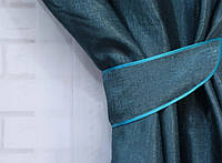 Щільна шторна тканина блекаут-софт "Люкс". Колір темно-бірюзовий