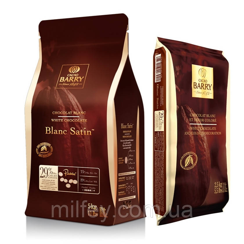 Білий шоколад 29%, Blanc Satin, Cacao Barry, 10 кг