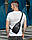 Чоловічий рюкзак-слінг чорний із натуральної шкіри на одне плече 2398-V, фото 8