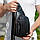Чоловічий рюкзак-слінг чорний із натуральної шкіри на одне плече 2398-V, фото 9