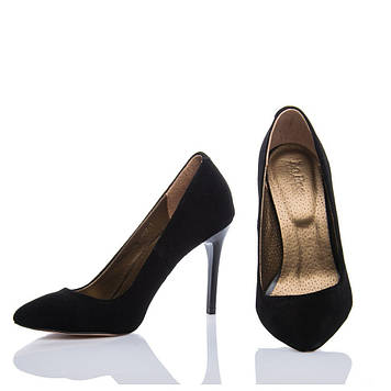 Замшеві чорні жіночі туфлі розміри 36-40