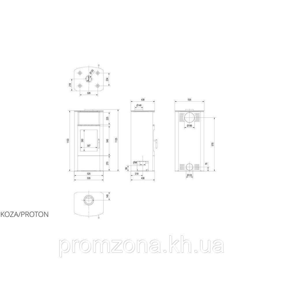 Печь стальная KOZA PROTON - фото 3 - id-p1653992175