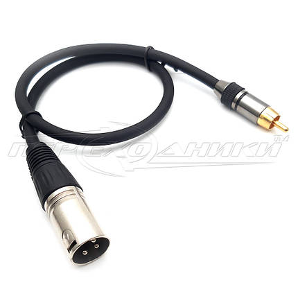 Кабель RCA (тюльпан) моно на XLR 3 Pin в екрані (тато), фото 2
