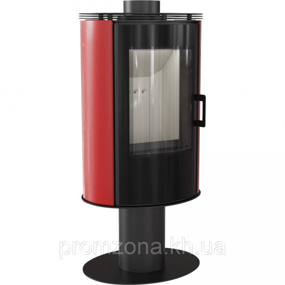 Кафельна піч-камін Kratki KOZA AB S/N/O/DR GLASS кахель червона (8,0 кВт)