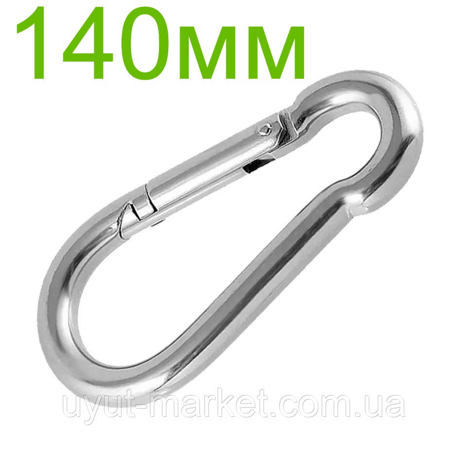 Пожежний карабін 12х140мм, нержавіюча сталь, фото 1