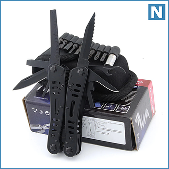 Мультитул Ganzo G103 (22в1, 105мм, 250г, з чохлом, біти, чорний)