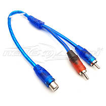 Перехідник 2х штекер RCA гніздо RCA (висока якість), мідь, 0.2 м, фото 3