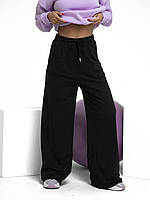 Женские спортивные штаны с высокой посадкой из трикотажа двухнитка норма и батал