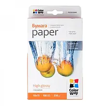 Фотопапір ColorWay PG230-100 White 10х15, 100 шт, глянцевий, 230г/м2