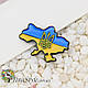 Брошка-значок карта України з тризубом ,українська символіка, фото 2
