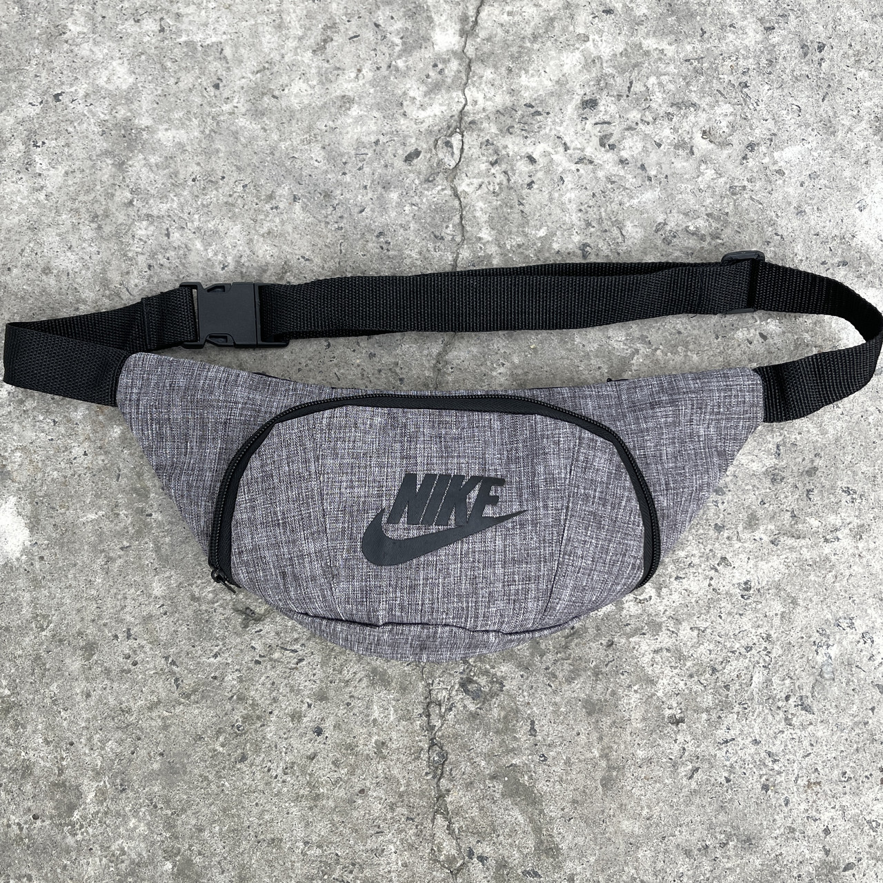 Бананка поясна Nike чоловіча жіноча сіра сумка на пояс найк сумка через плече спортивна