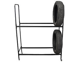 Стелаж для зберігання шин на колесах для 8 шин 1200х400х1500 мм чорний Kompred OL468