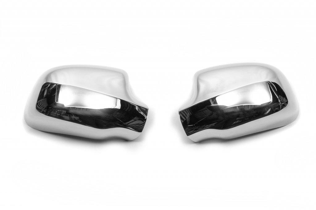 Накладки на зеркала (2 шт) V-2 Полированная нержавейка для Dacia Sandero 2007-2013 гг - фото 2 - id-p11859121