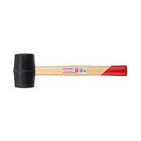 Киянка гумова 350г. 50 мм, чорна гума, дерев'яна ручка INTERTOOL HT-0236