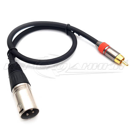 Кабель RCA (тюльпан) на XLR 3 Pin в екрані (тато), фото 1