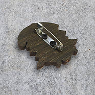 "Сова в навушниках" брошка дерев'яна з уф-друком, фото 2