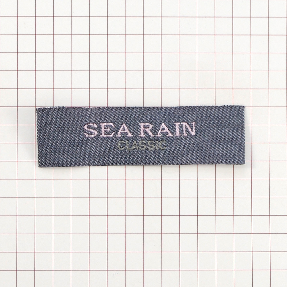 Этикетка тканевая вышитая шт. Sea Rain 1,6см серый - фото 2 - id-p1654060947