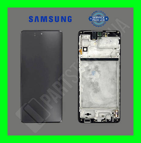 Дисплей Samsung M536 Black M53 2022 (GH82-28812A) сервісний оригінал у складі з рамкою, фото 2