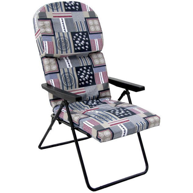 Шезлонг Фаворіт для відпочинку на пляже у садку у басейні на терасі складний з підголовником та матрацем