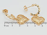Сережки Xuping QQMM Позолота 18K пусети "Сердечки I Love You", фото 4