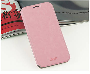 Шкіряний чохол-книжка Mofi для Huawei Ascend Mate7 рожевий