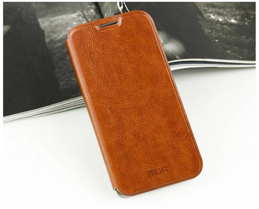 Шкіряний чохол-книжка Mofi для Huawei Ascend G630-U10 DualSim коричневий, фото 2
