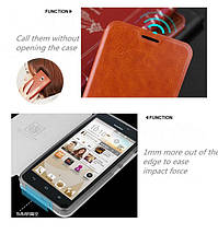 Шкіряний чохол-книжка Mofi для Huawei Ascend G630-U10 DualSim коричневий, фото 2