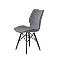 Стілець Nolan велюр сірий В-1004 на дерев'яних чорних ніжках, фото 3