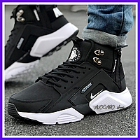 Кроссовки мужские зимние Nike Huarache Acronym termo black / Найк Хуарачи Акронум термо черные