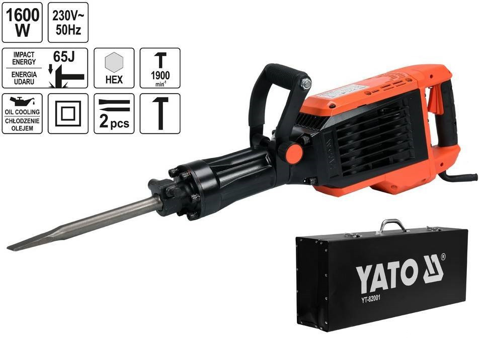 Бетонолом HEX-30 (1600 Вт) 65 Дж Відбійний Молоток YATO® YT-82001
