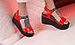 Босоніжки жіночі червоні на танкетці Б1399, фото 4
