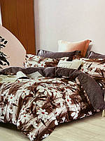 Комплект постельного белья East New Casual Бежевый с коричневым Евростандарт
